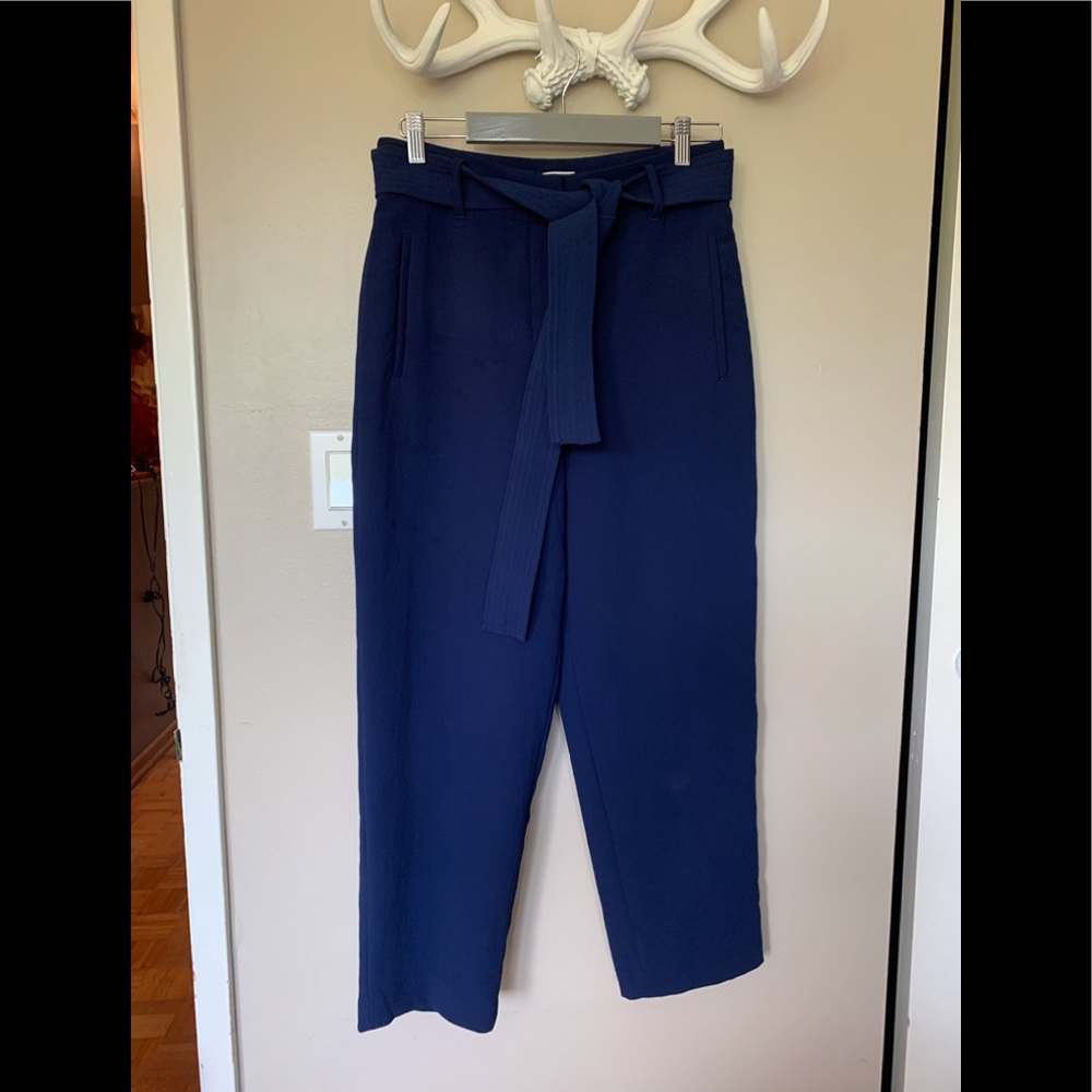 Aritzia Wilfred tie front high waist pants - Royal blue